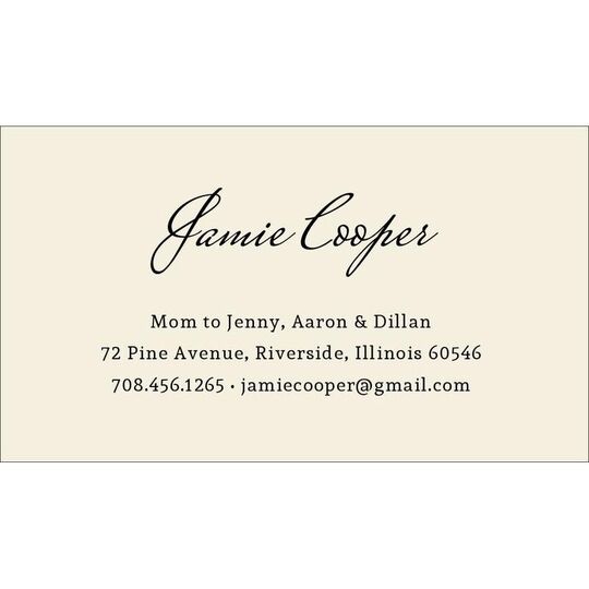 Script Name Business Cards - Raised Ink
